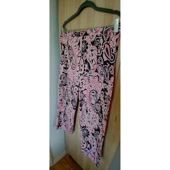 Cotton Zone Pink Women’s Cropped Pants Sz XL Paisley Boho Vacation Travel - Picture 5 of 8